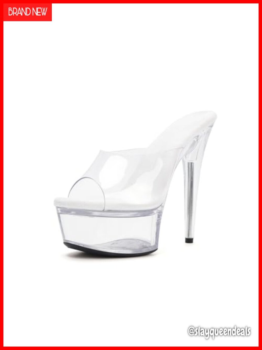Womens 6in Clear Platform High Heels Stiletto Pole Dance Exotic Sandal